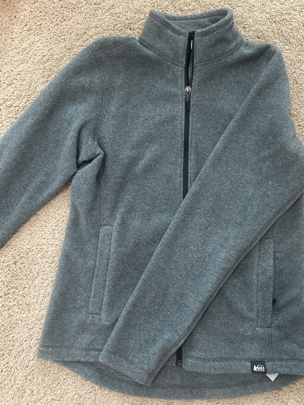 REI Women’s M Gray Zip-Up Fleece Jacket